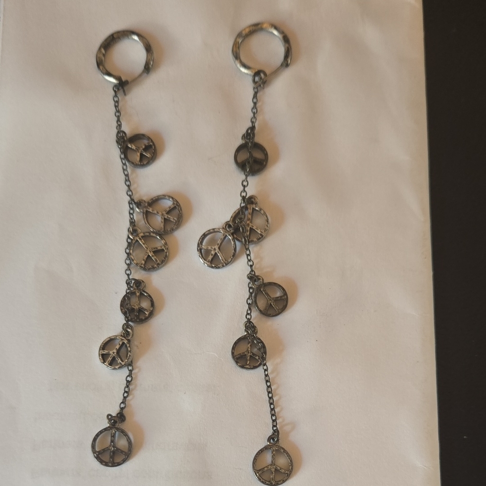 Lucky Brand Peace Dangling Earrings